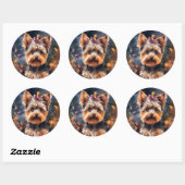 Sticker Rond Halloween Biewer Terrier Avec La Peur Citrouille (Feuille)