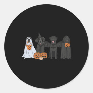 Sticker Rond Halloween Black Labrador