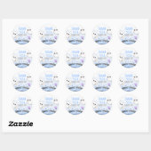 Sticker Rond Halloween bleu C'est un Baby shower garçon (Feuille)