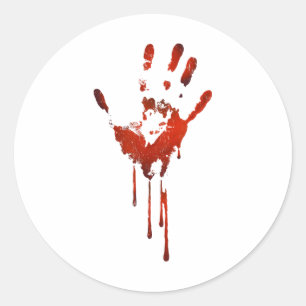 Sticker Rond Halloween Bloody Hand Imprimer costume Zombie