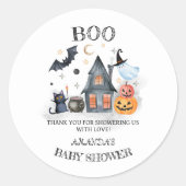 Sticker Rond Halloween BOO Baby shower Merci (Devant)