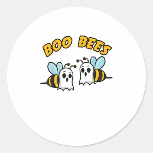 Sticker Rond Halloween Boo Bees Honey Bee Ghost Funny Bee (Devant)