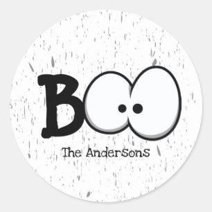 Sticker Rond Halloween Boo Crazy Eyes