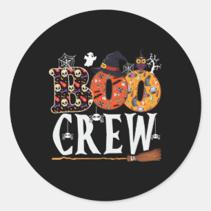 Sticker Rond Halloween Boo Crew Drôle Hommes Femmes Enfants