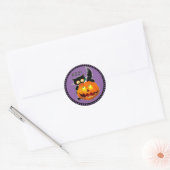 Sticker Rond Halloween Boo Scary Citrouille de chat (Enveloppe)