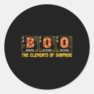 Sticker Rond Halloween Boo School Chimie Physique Nerd Pumpki
