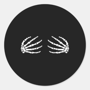 Sticker Rond Halloween Boo Skeleton Mains Costume Amusant pour 