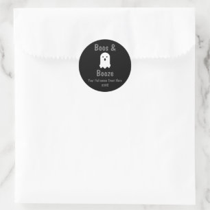 Sticker Rond Halloween Boos et Booze
