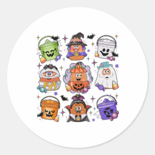 Sticker Rond Halloween Café Funny Halloween Saison Éffrayant
