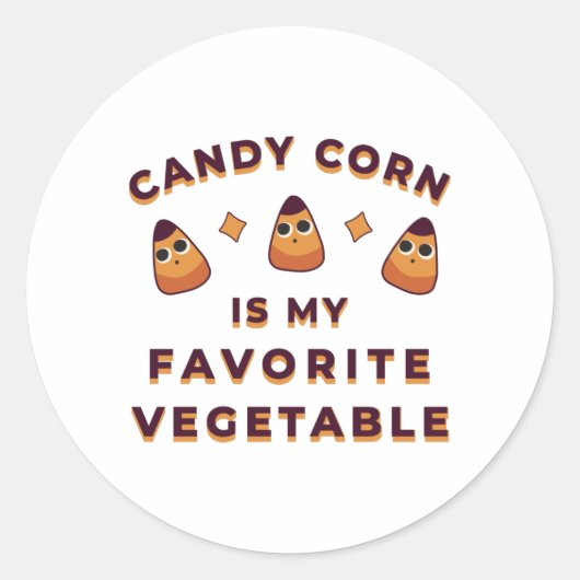 Sticker Rond Halloween Candy Corn (Devant)