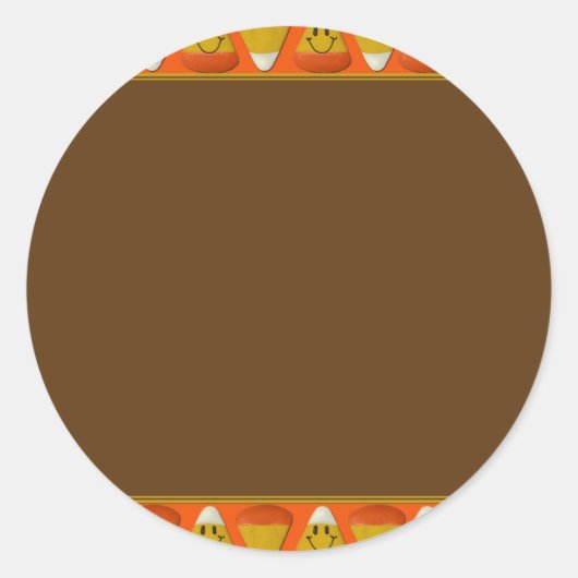 Sticker Rond Halloween Candy Corn (Devant)