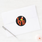 Sticker Rond Halloween Candy Corn LOVE (Enveloppe)