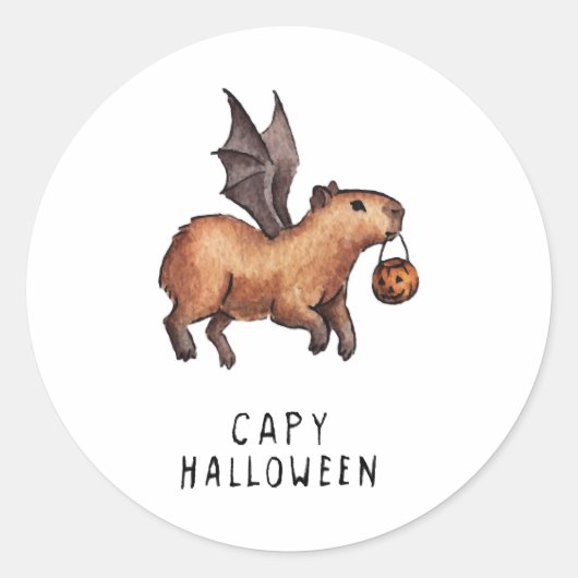 Sticker Rond Halloween Capybara (Devant)