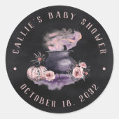 Sticker Rond Halloween Cauldron Baby shower Favoriser (Devant)