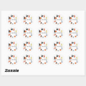 Sticker Rond Halloween Chat Éffrayant (Feuille)