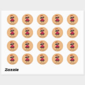 Sticker Rond Halloween chat fille avec robe rose (Feuille)