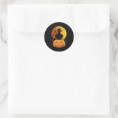 Sticker Rond halloween chat noir (Sac)
