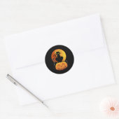 Sticker Rond halloween chat noir (Enveloppe)