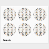 Sticker Rond Halloween chats mignons (Feuille)