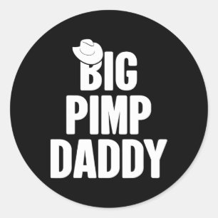 Sticker Rond Halloween Chemise Big Pimp Daddy Pimp Costume Part
