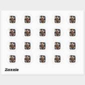 Sticker Rond Halloween chien Goldendoodle (Feuille)