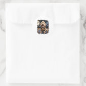 Sticker Rond Halloween chien Goldendoodle (Sac)