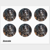 Sticker Rond Halloween Citrouille berger australienne effraie (Feuille)