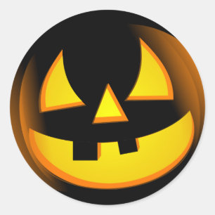 Sticker Rond Halloween - Citrouille Éffrayant