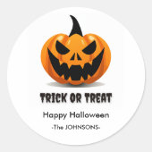 Sticker Rond Halloween Citrouille effrayante – (Devant)