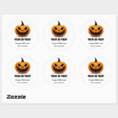Sticker Rond Halloween Citrouille effrayante – (Feuille)