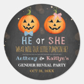 Sticker Rond Halloween Citrouille Genre Revela Party (Devant)