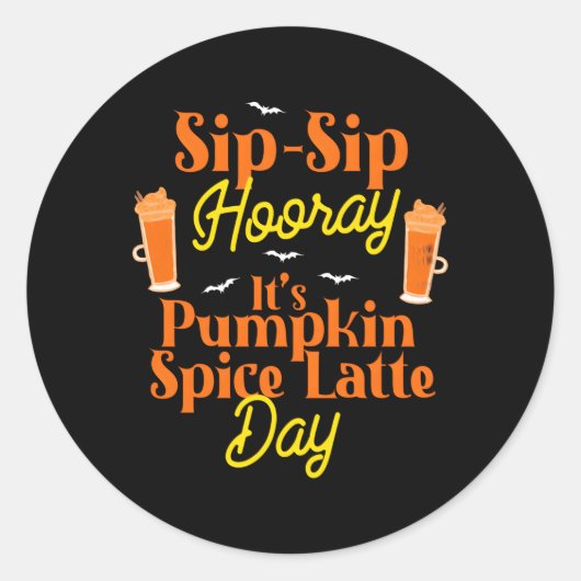 Sticker Rond Halloween Citrouille Spice Latte Citrouille café a (Devant)