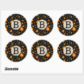 Sticker Rond Halloween Citrouille Whimsical Party Kraft (Feuille)