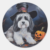 Sticker Rond Halloween Citrouilles Havanais effraie (Devant)