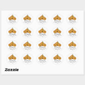 Sticker Rond Halloween Citrouilles Lumineuses de Retour Adresse (Feuille)