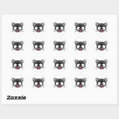 Sticker rond Halloween classique/Face de chat (Feuille)