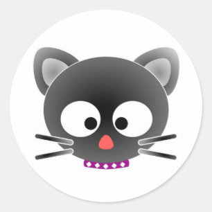 Sticker rond Halloween classique/Face de chat