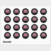 Sticker Rond Halloween classique - Squelette Éffrayant design (Feuille)