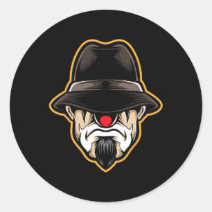 Sticker Rond Halloween Clown Cholo Gangster