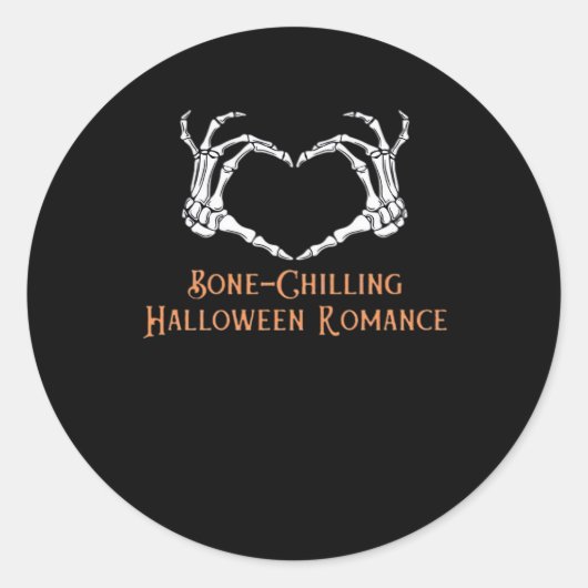 Sticker Rond Halloween Coeur hanté Skeletal Bone Chilling Cla (Devant)