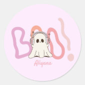 Sticker Rond Halloween coloré Cute Boo Ghost (Devant)