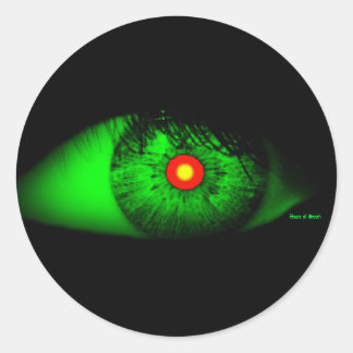Sticker Rond Halloween Cool et Déplaisant oeil de sorcière