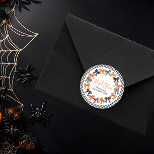 Sticker Rond Halloween Coquette Bows Adresse de retour