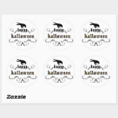 Sticker Rond Halloween - Corbeau (Feuille)