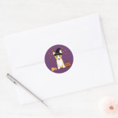 Sticker Rond Halloween Corgi Witch (Enveloppe)