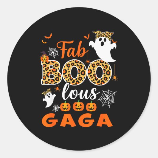 Sticker Rond Halloween Costume Cute Leopard Boo Gaga Soky Ghost (Devant)