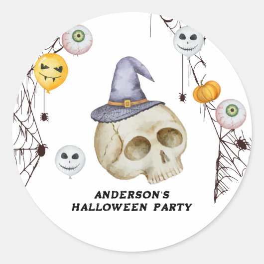 Sticker Rond Halloween Costume fête aquarelle (Devant)