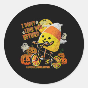 Sticker Rond Halloween Costume Team Candy Corn Je ne t'aime pas