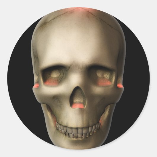 Sticker Rond Halloween crâne brillant KRW (Devant)