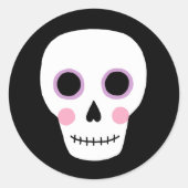 Sticker Rond Halloween Crâne Cute Pastel Anniversaire (Devant)